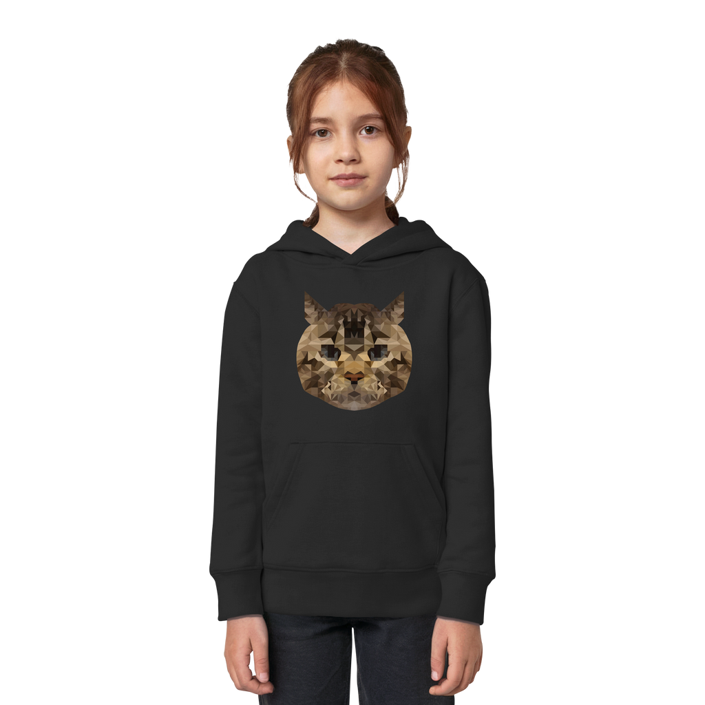 Katze im Polygon-Stil - Kids Organic Hoodie