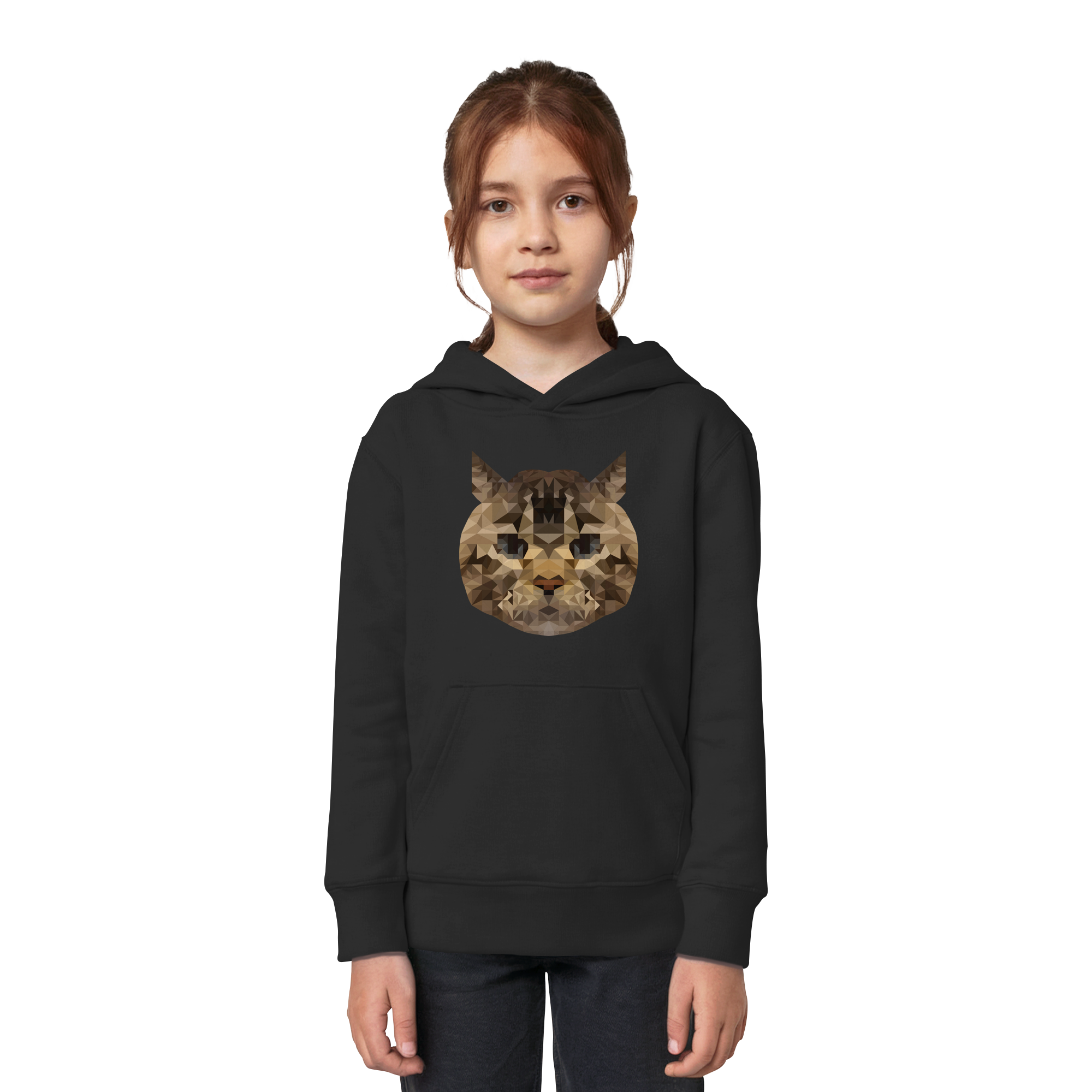 Katze im Polygon-Stil - Kids Organic Hoodie