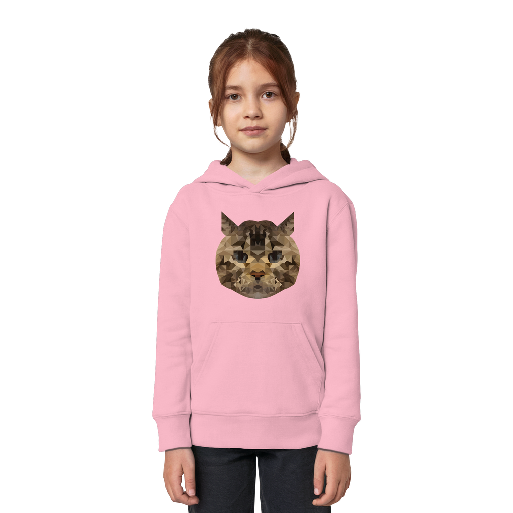 Katze im Polygon-Stil - Kids Organic Hoodie