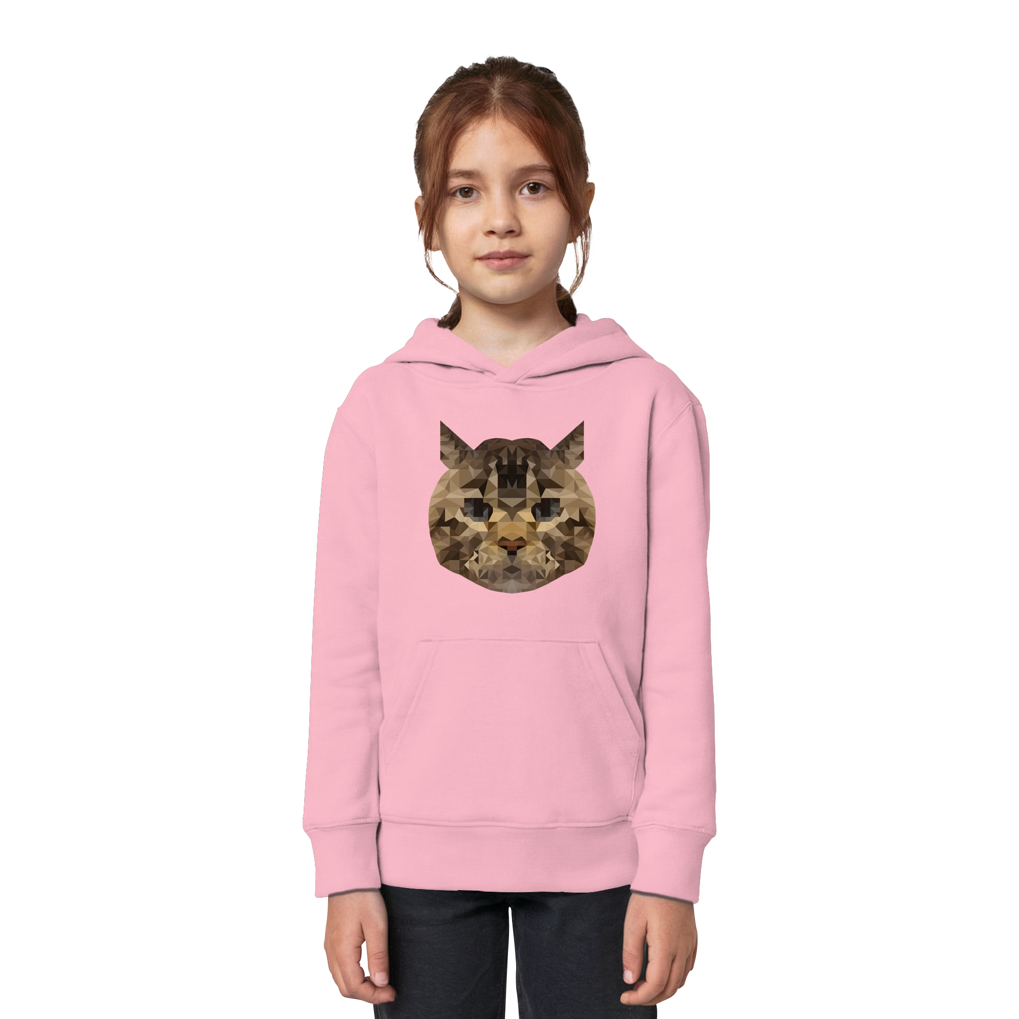 Katze im Polygon-Stil - Kids Organic Hoodie