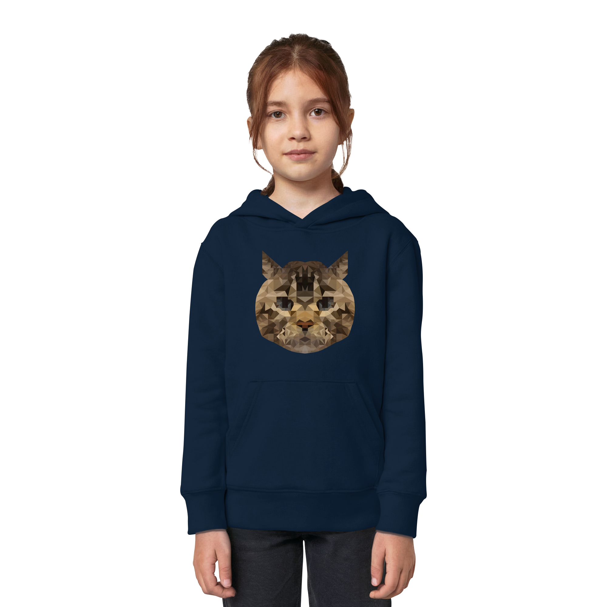 Katze im Polygon-Stil - Kids Organic Hoodie