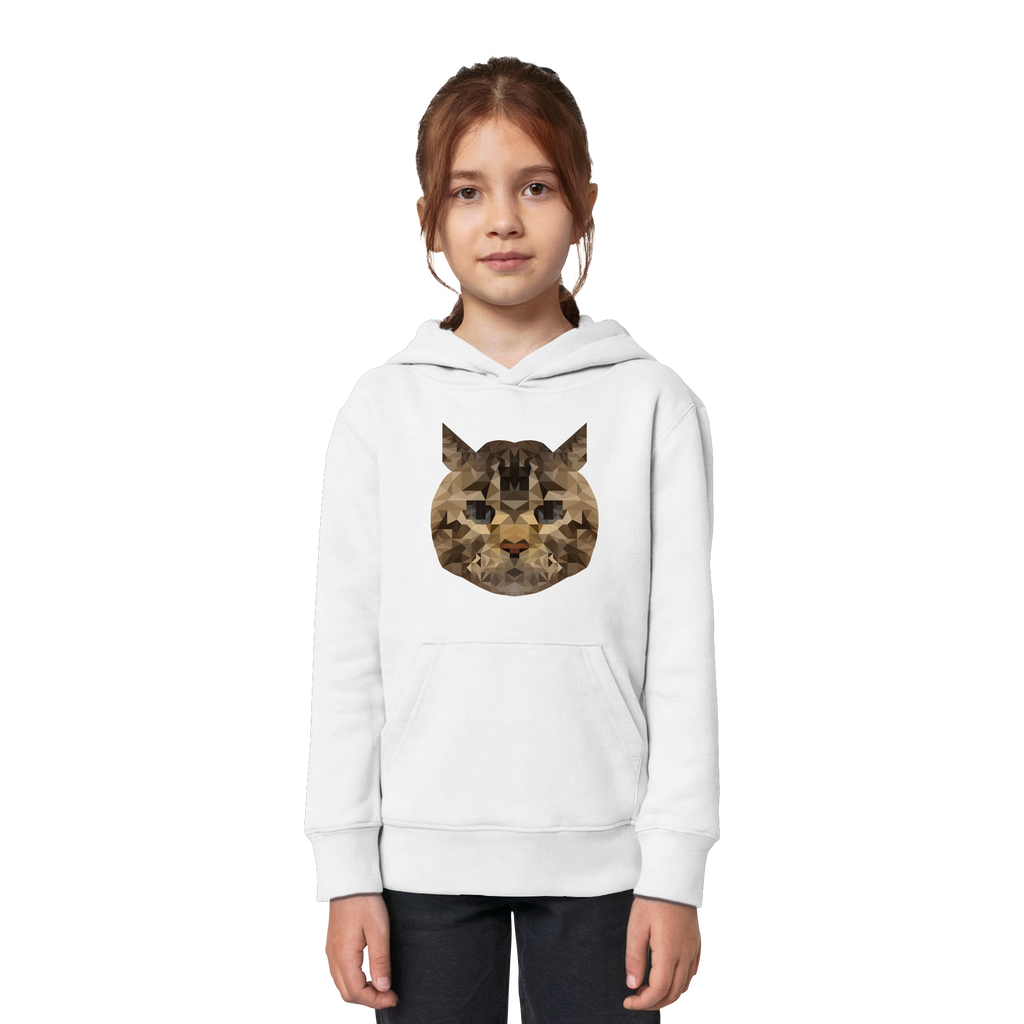 Katze im Polygon-Stil - Kids Organic Hoodie