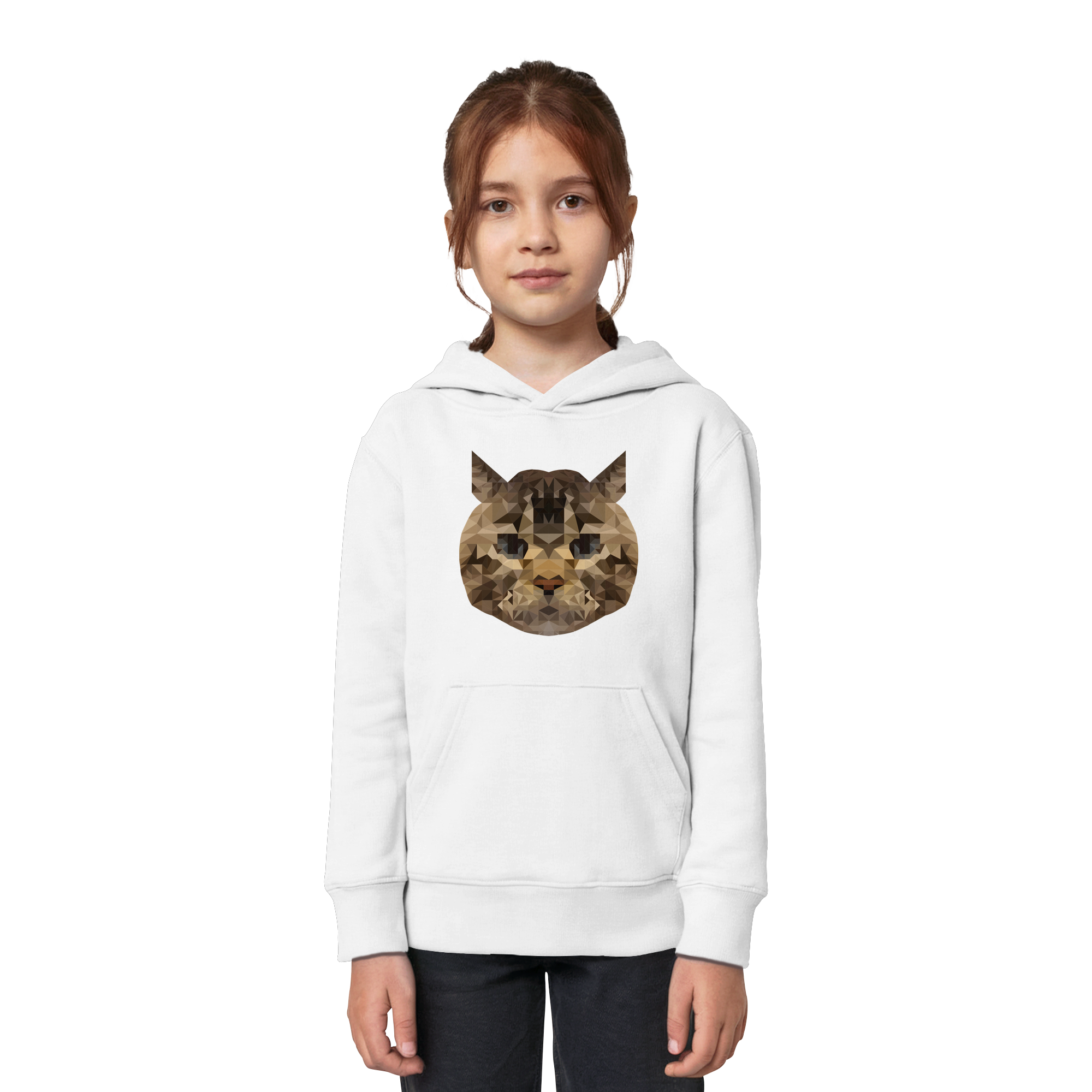 Katze im Polygon-Stil - Kids Organic Hoodie