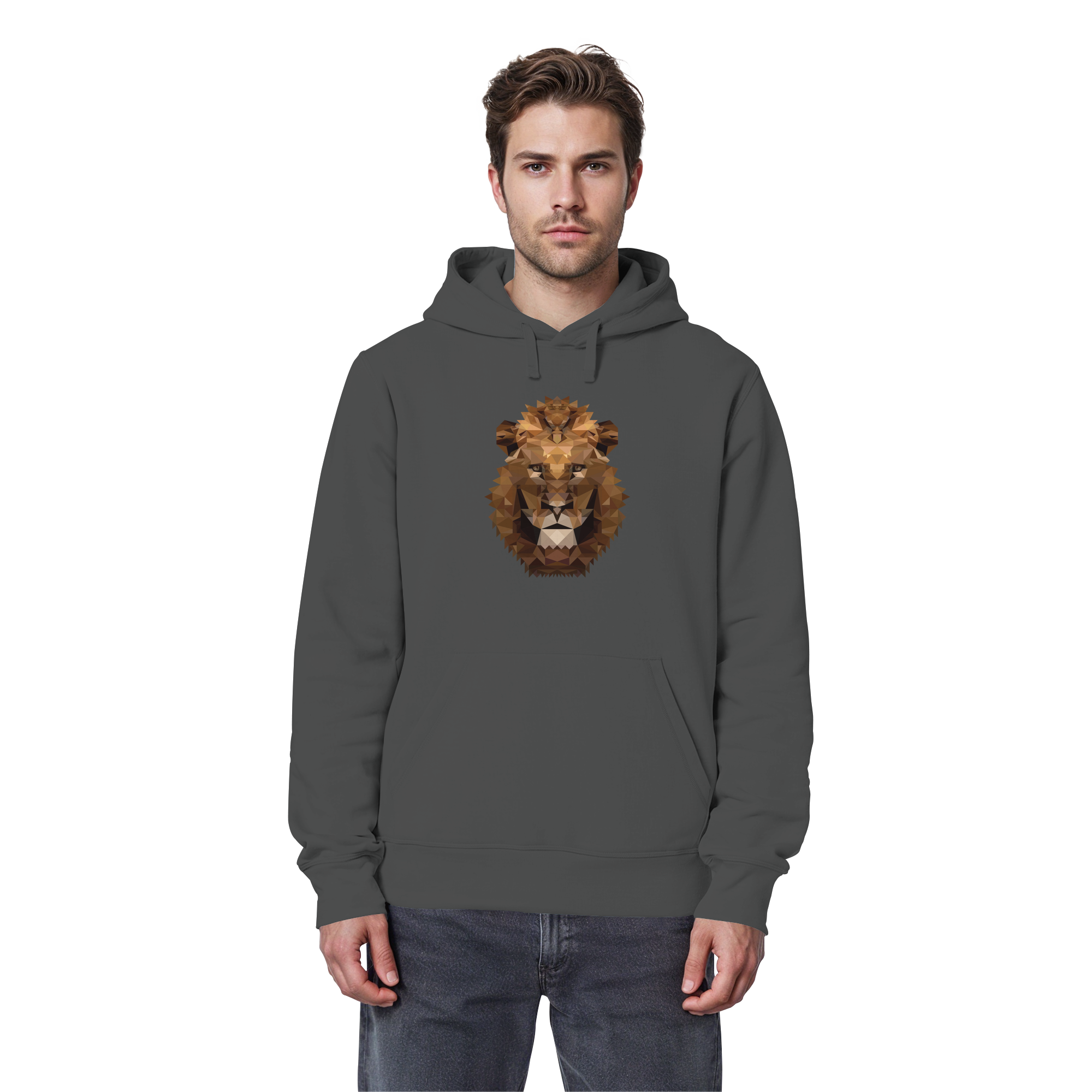 Majestätischer Löwe im Polygon Stil - Organic Basic Hoodie