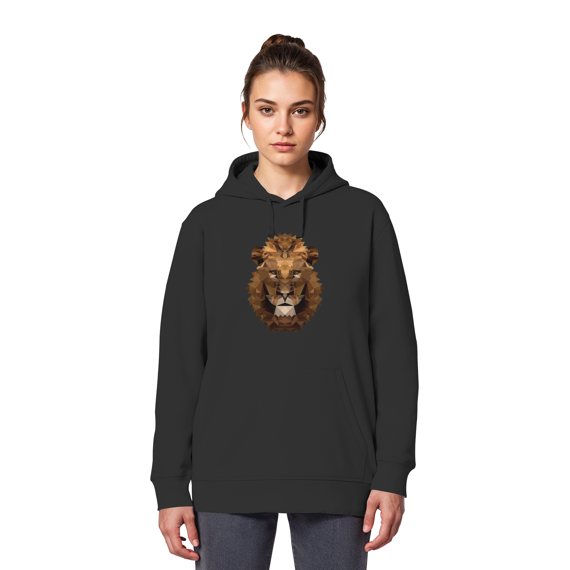 Majestätischer Löwe im Polygon Stil - Organic Basic Hoodie