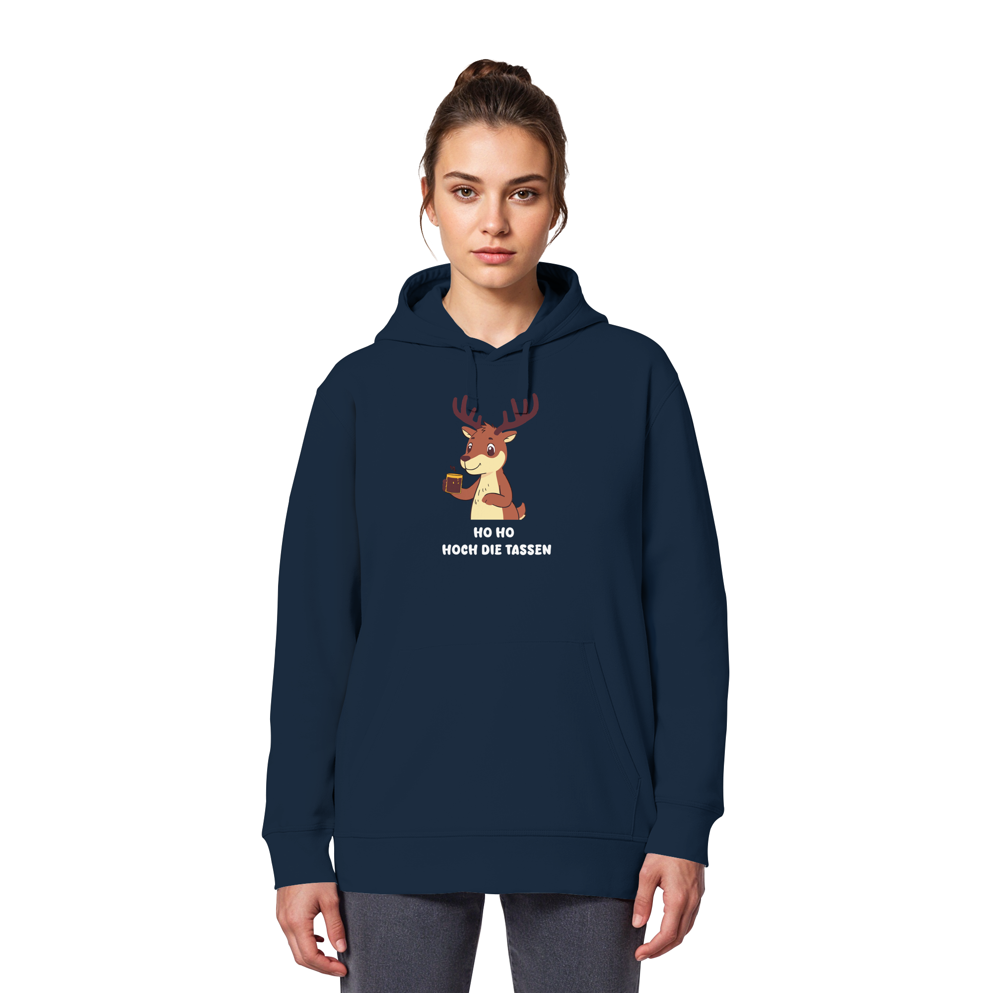 Rentier mit Glühwein - Organic Basic Hoodie