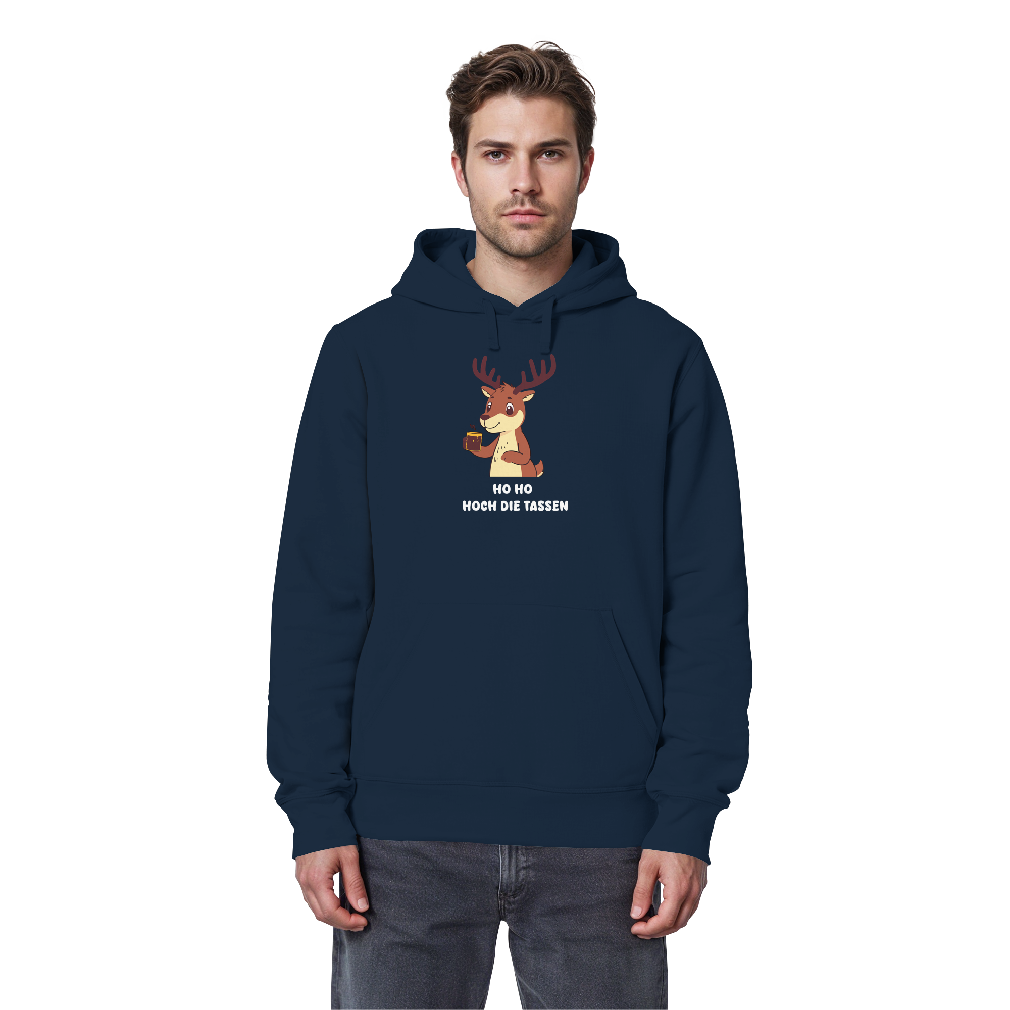 Rentier mit Glühwein - Organic Basic Hoodie