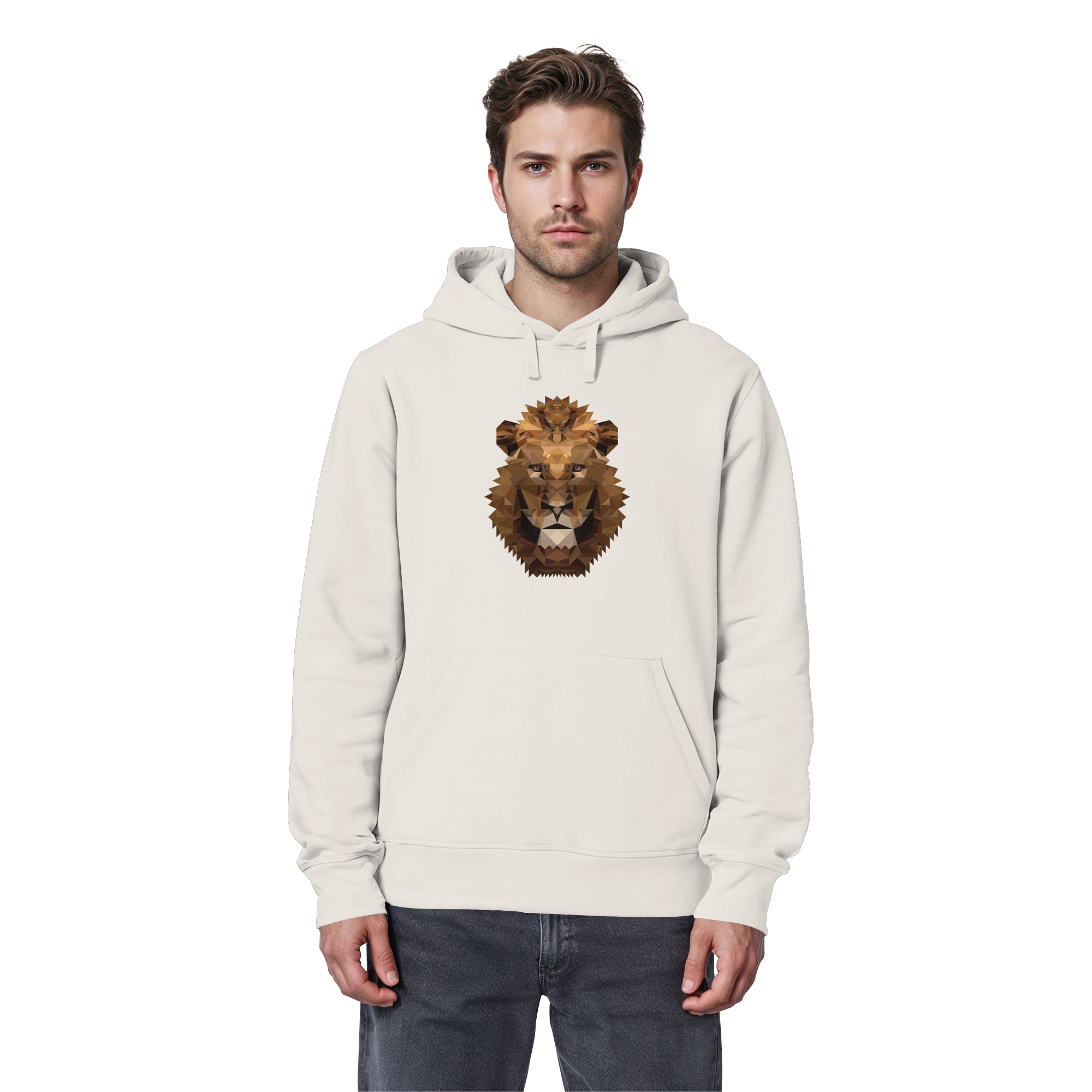 Majestätischer Löwe im Polygon Stil - Organic Basic Hoodie