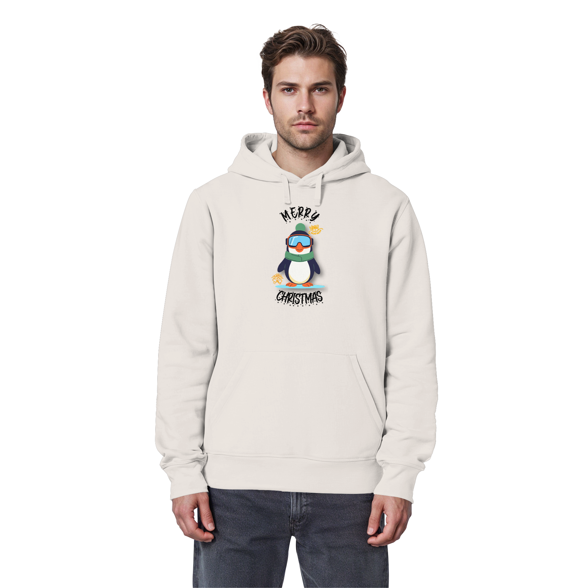 Pinguin mit Skibrille - Organic Basic Hoodie