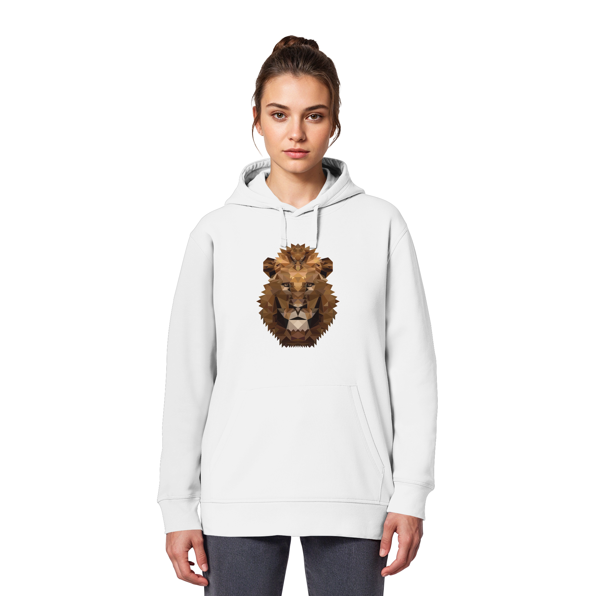 Majestätischer Löwe im Polygon Stil - Organic Basic Hoodie