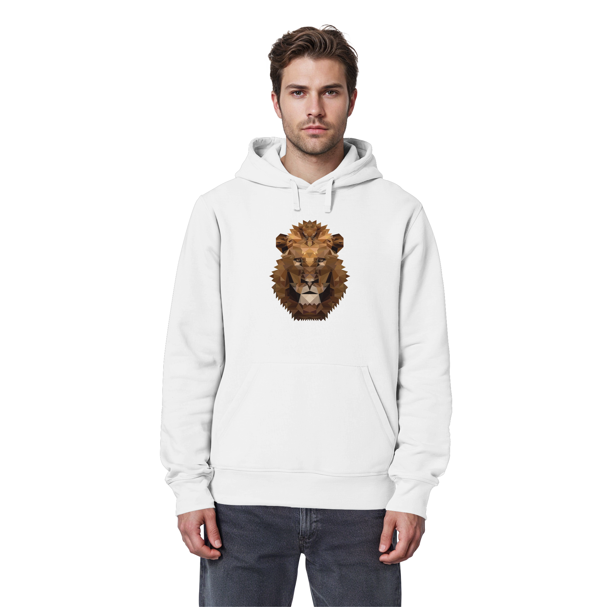 Majestätischer Löwe im Polygon Stil - Organic Basic Hoodie