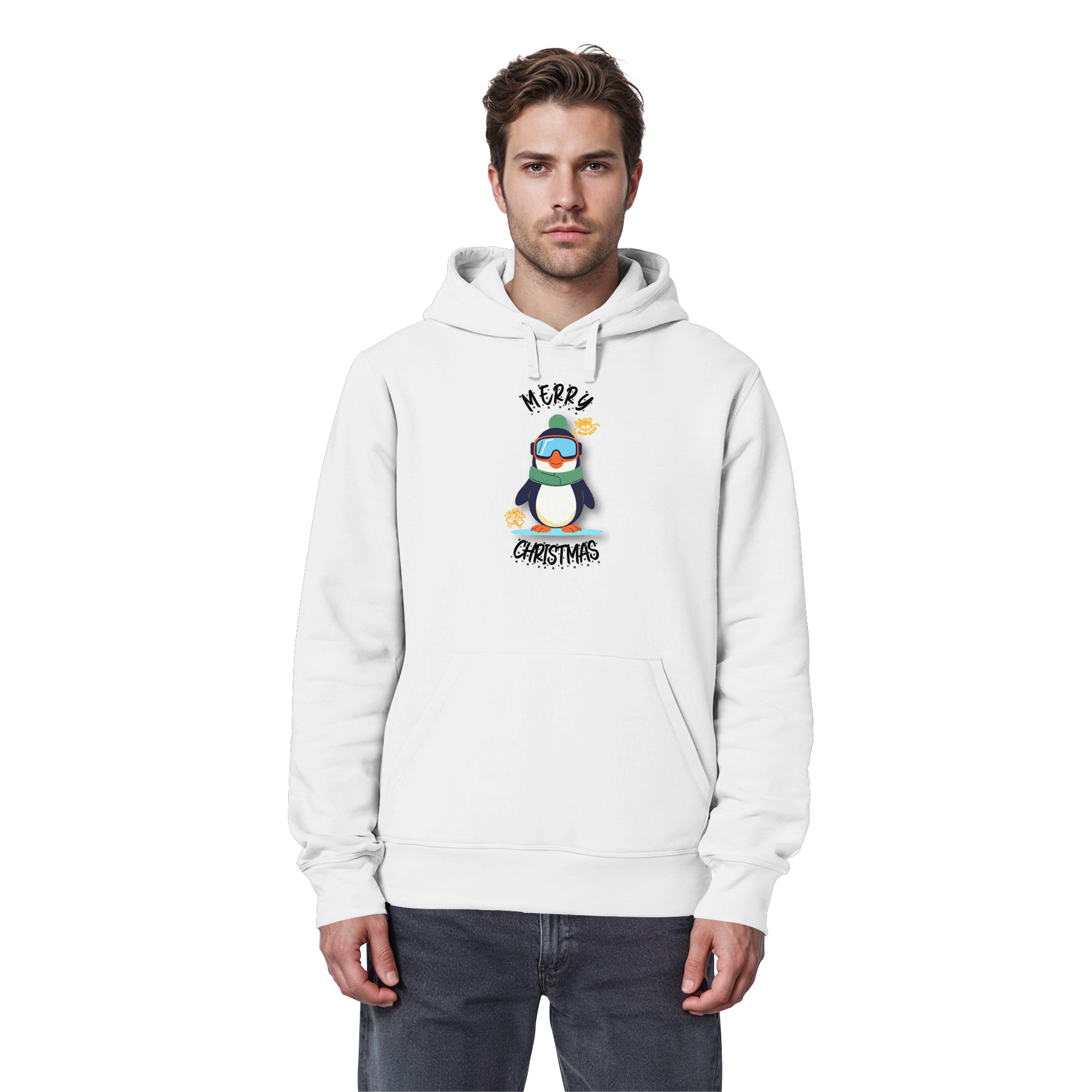 Pinguin mit Skibrille - Organic Basic Hoodie