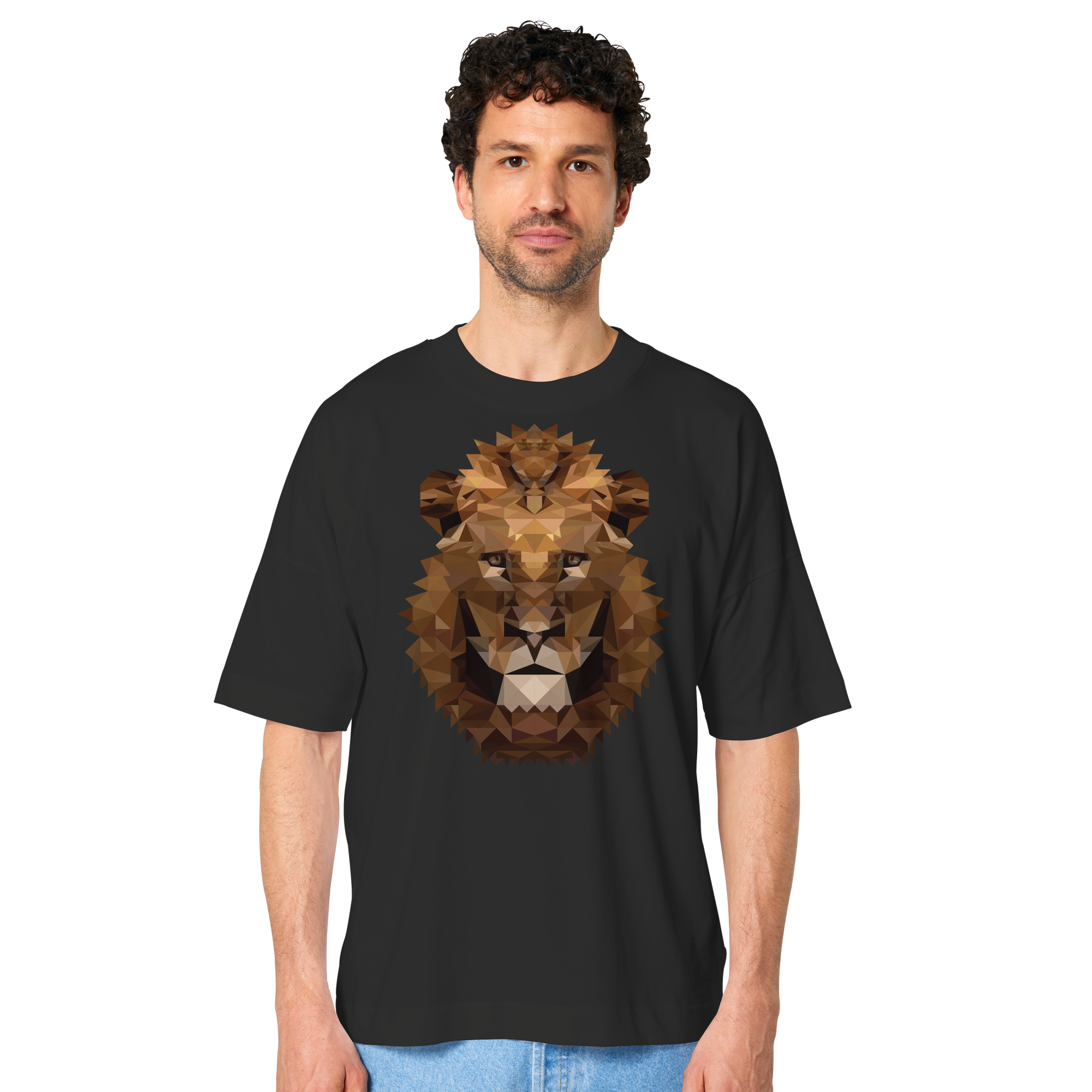 Majestätischer Löwe im Polygon Stil - Organic Oversize Shirt