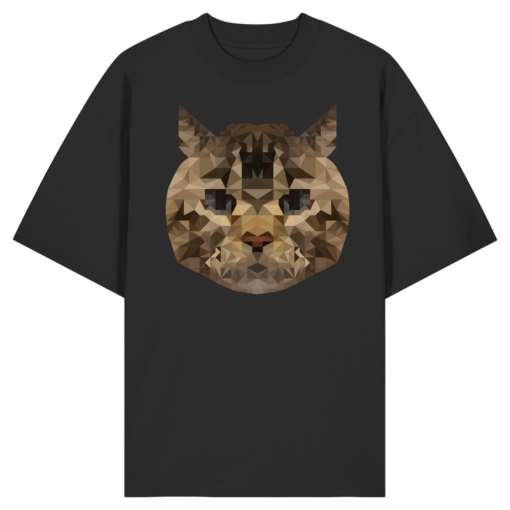Katze im Polygon-Stil - Organic Oversize Shirt