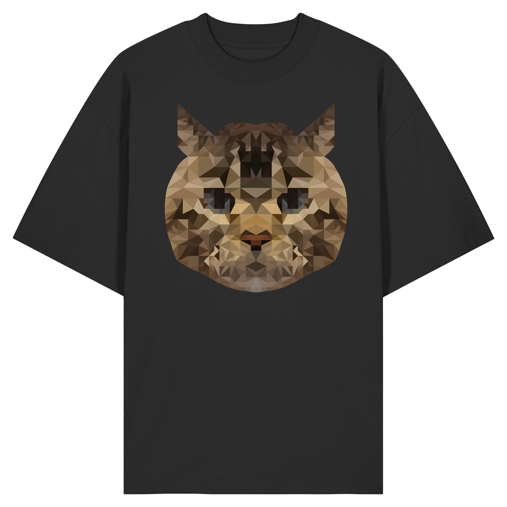 Katze im Polygon-Stil - Organic Oversize Shirt
