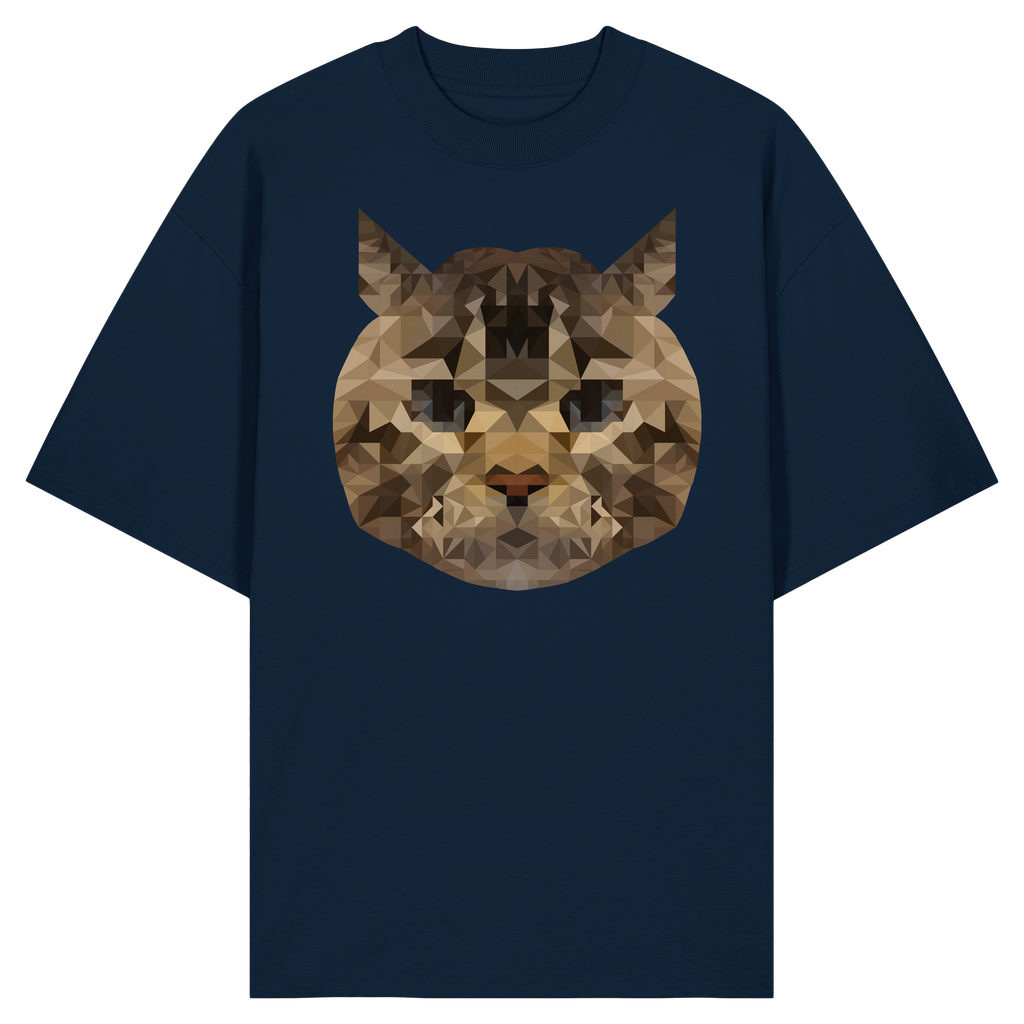 Katze im Polygon-Stil - Organic Oversize Shirt