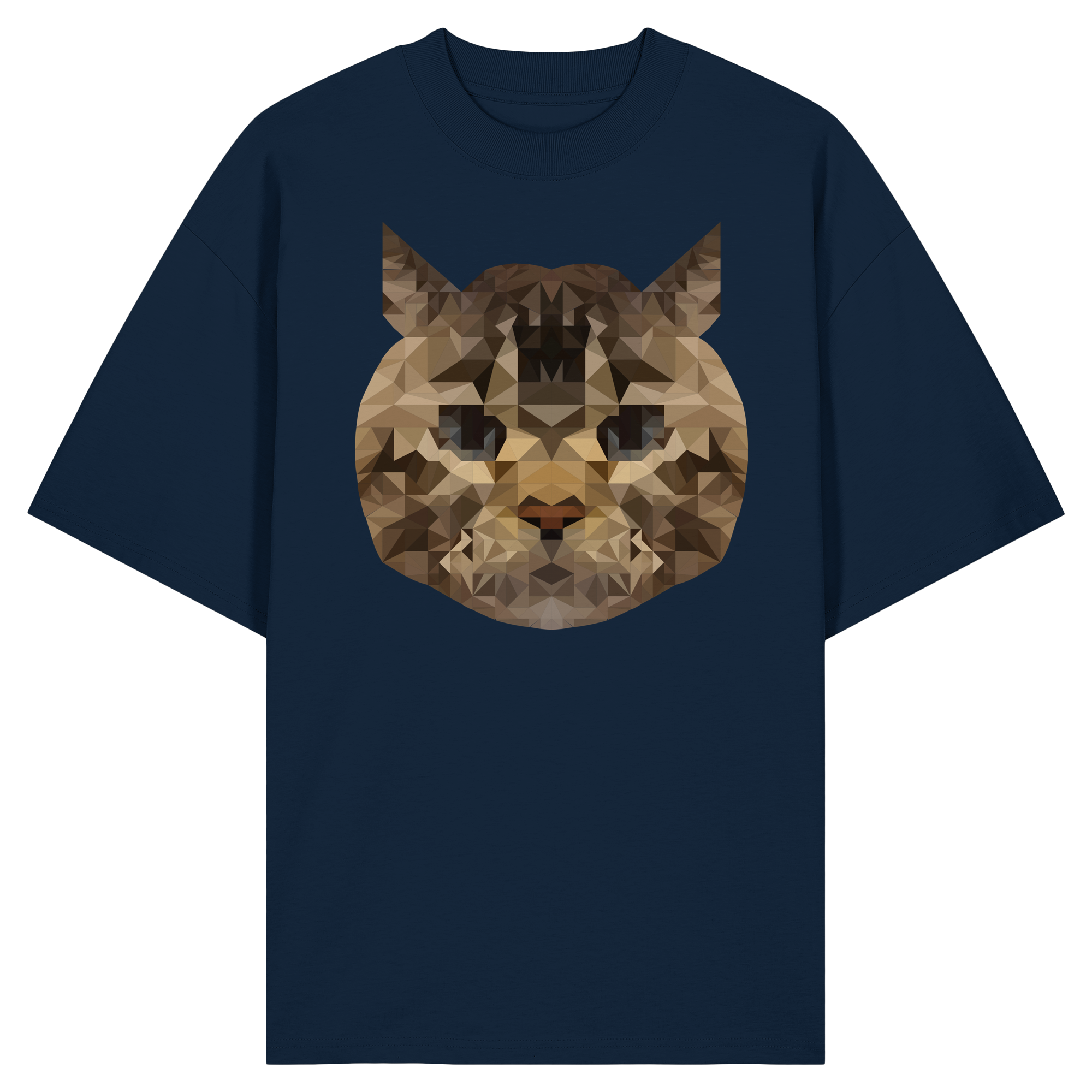 Katze im Polygon-Stil - Organic Oversize Shirt