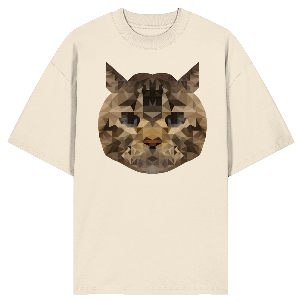 Katze im Polygon-Stil - Organic Oversize Shirt