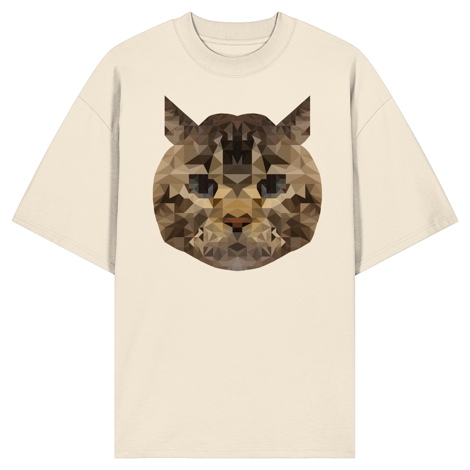 Katze im Polygon-Stil - Organic Oversize Shirt