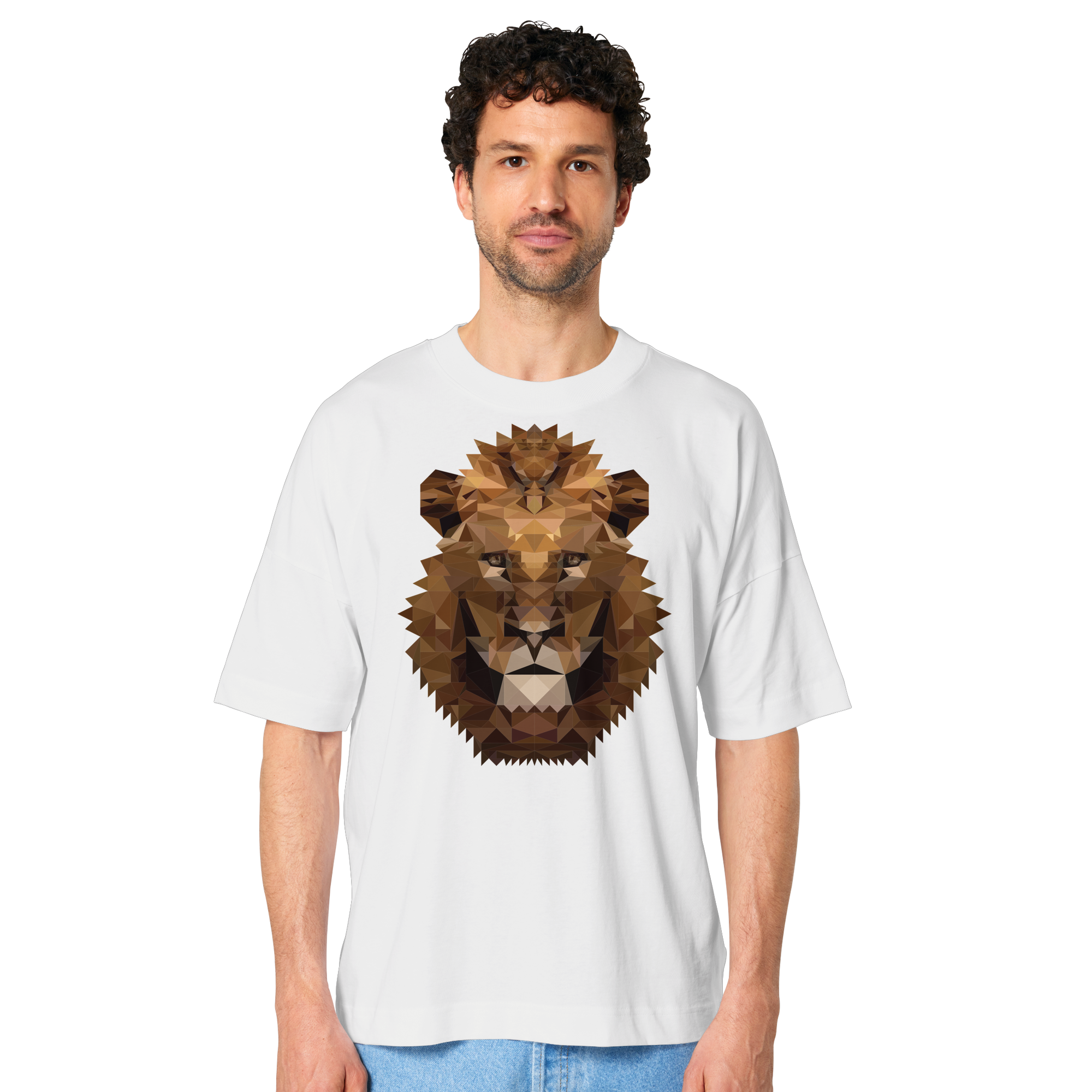 Majestätischer Löwe im Polygon Stil - Organic Oversize Shirt