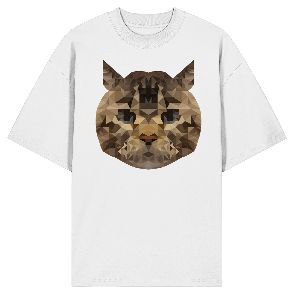 Katze im Polygon-Stil - Organic Oversize Shirt
