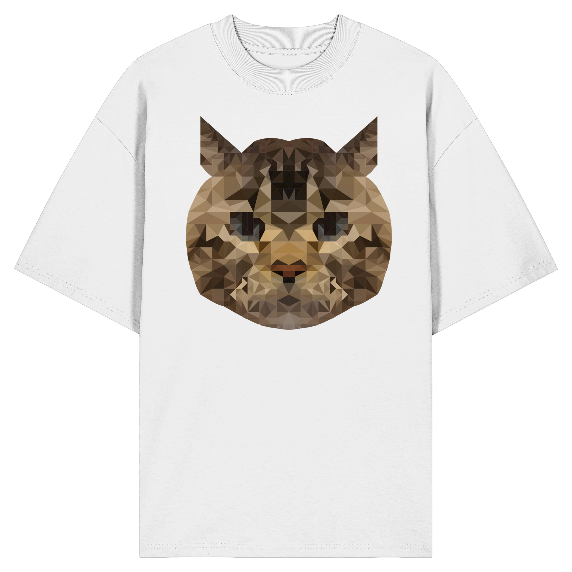 Katze im Polygon-Stil - Organic Oversize Shirt