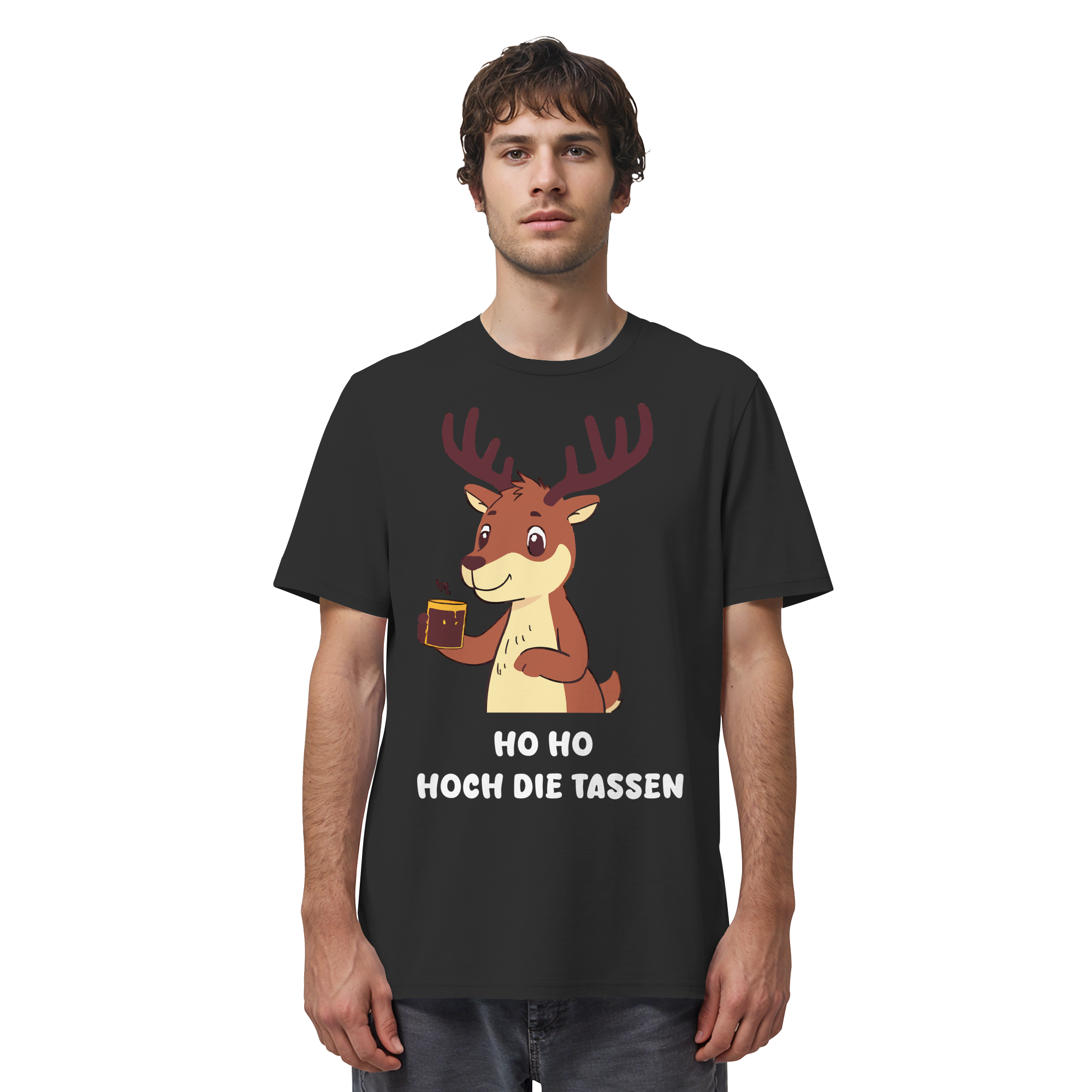 Rentier mit Glühwein - Organic Shirt