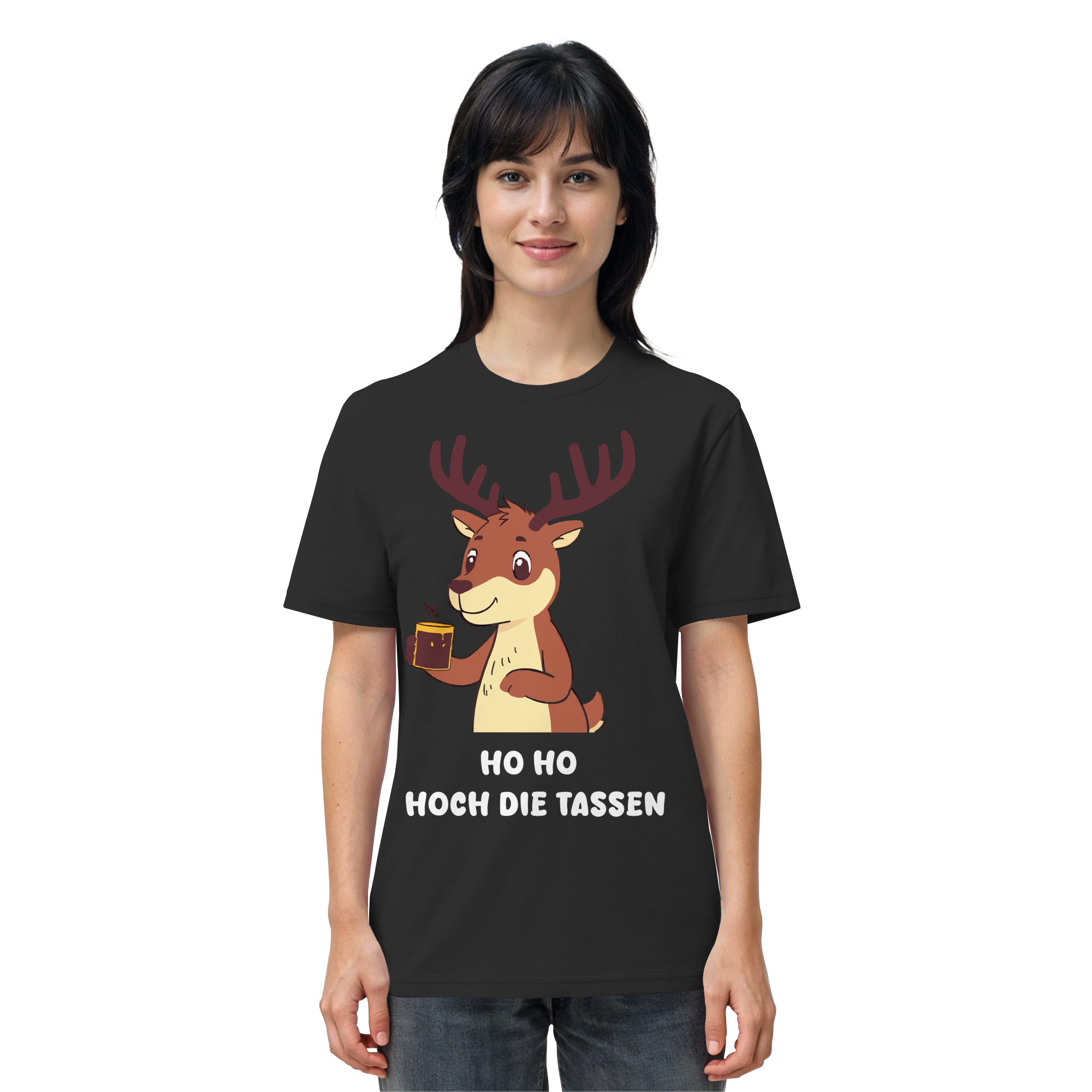 Rentier mit Glühwein - Organic Shirt