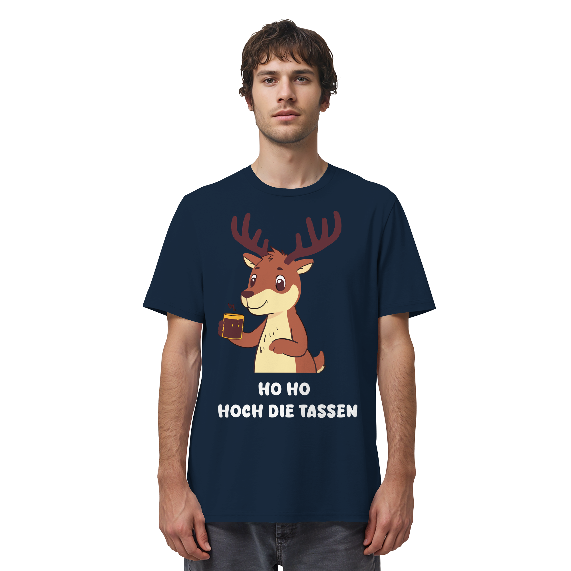 Rentier mit Glühwein - Organic Shirt