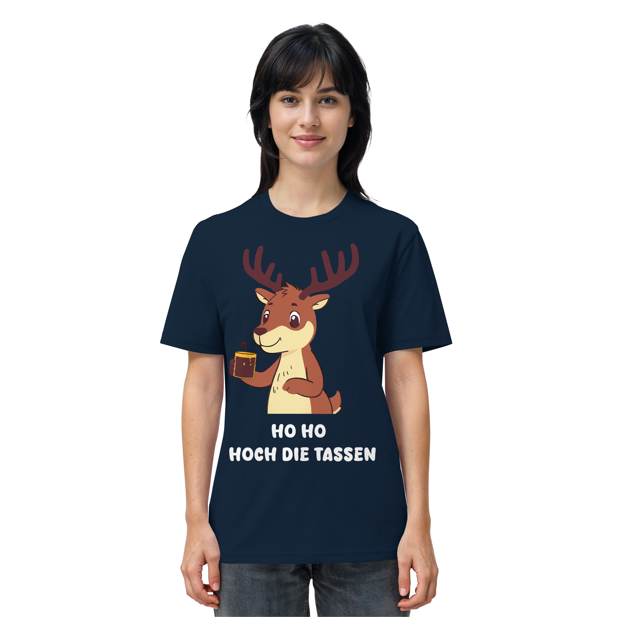 Rentier mit Glühwein - Organic Shirt