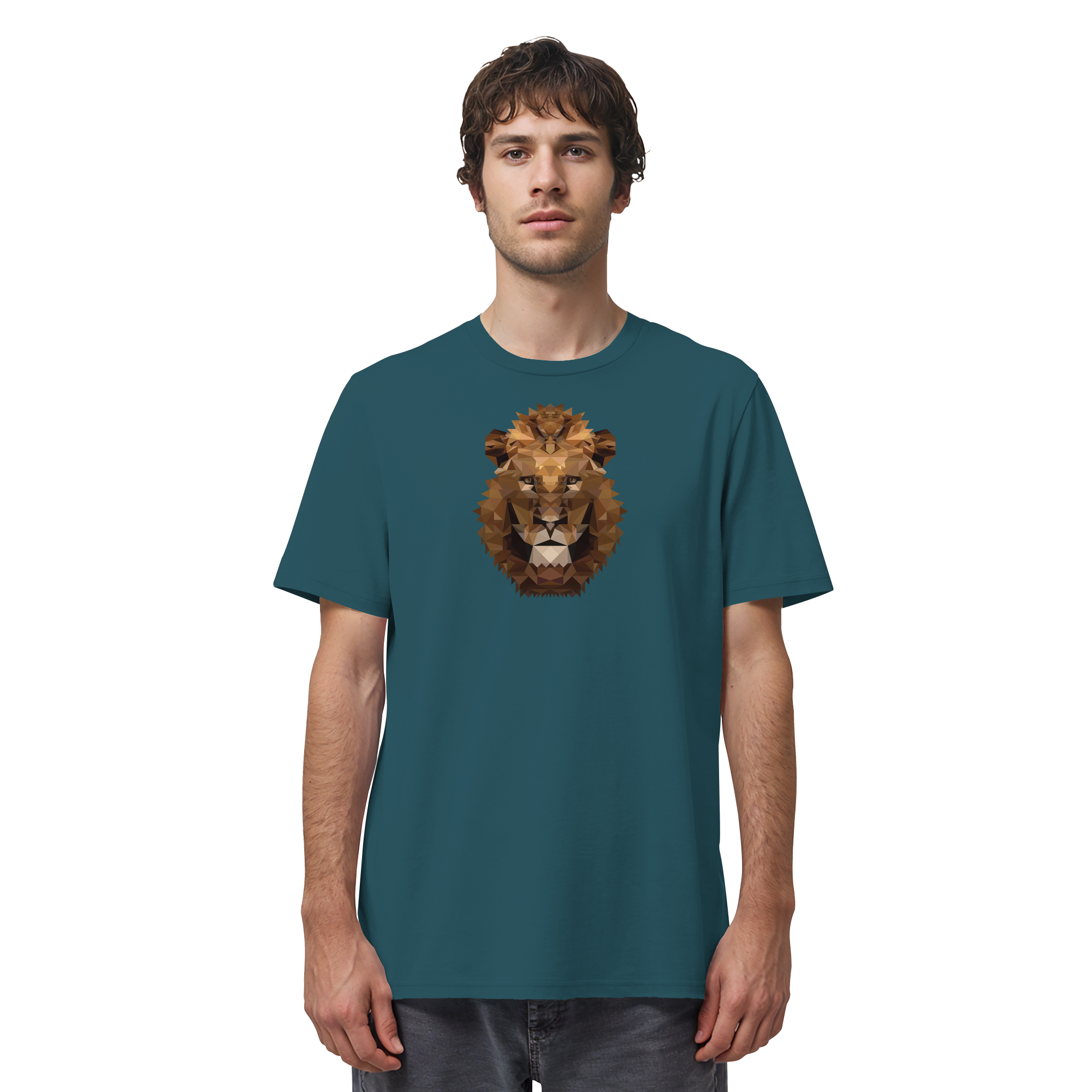 Majestätischer Löwe im Polygon Stil - Organic Shirt