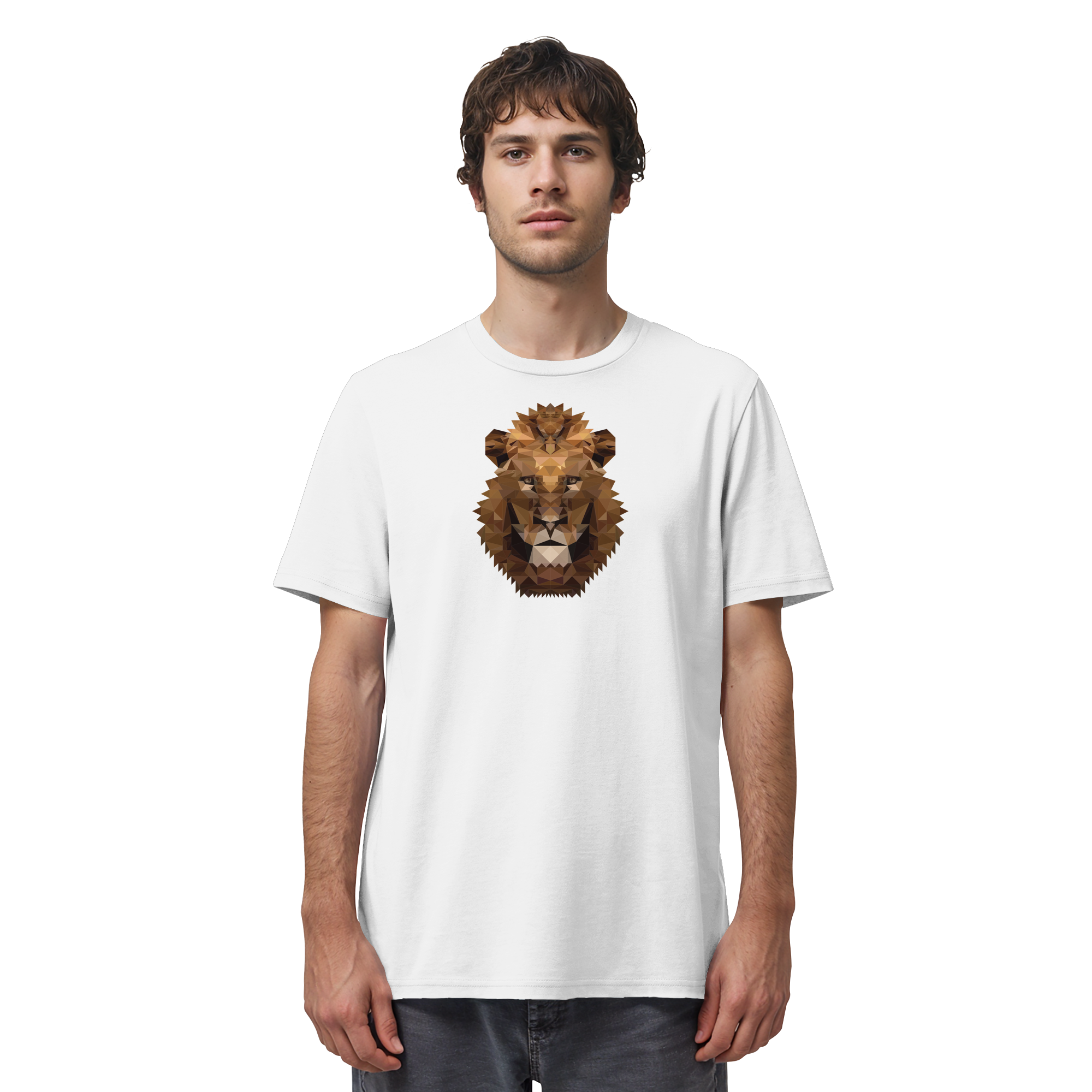 Majestätischer Löwe im Polygon Stil - Organic Shirt